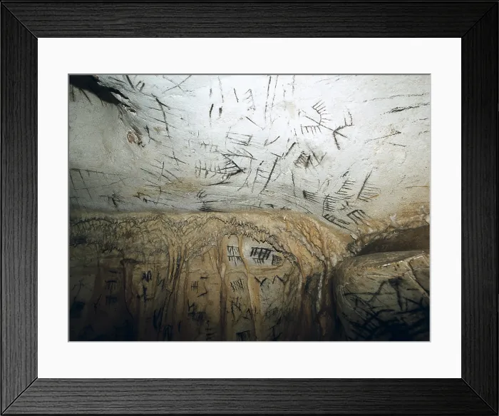 Framed Print : SPAIN. BenajoAn. La Pileta Cave. Prehistoric site. Upper Paleolithic. Magdalenian. Cave; Architecture. - J.D. Dallet / Iberfoto / Everett Collection (263060)**US SALES ONLY**