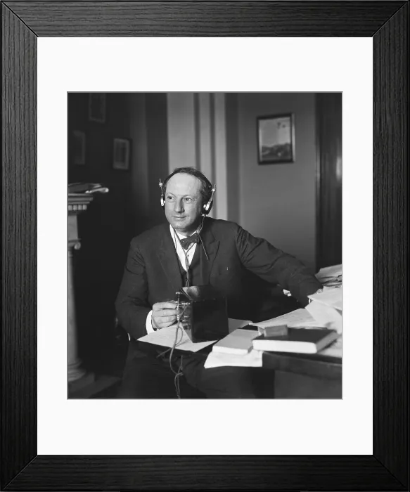 Framed Print : Democratic Sen. Pat Harrison intently listening to the 1936 Republican Convention in Cleveland Framed Print : Democratic Sen. Pat Harrison intently listening to the 1936 Republican Convention in Cleveland