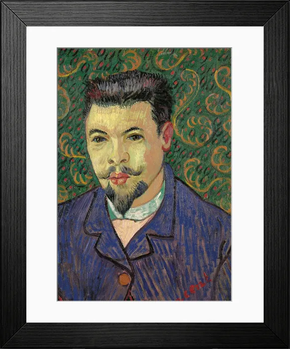 Framed Print : Portrait of Doctor Felix Rey, by Vincent Van Gogh, 1889 - 1889, 19th Century, oil on canvas, cm 64 x 53 - Russia, Moscow, Pushkin Museum. Detail