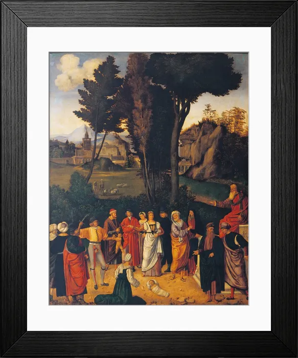 Framed Print : Judgment of Salomon, by Unknown Artist, 1505 about, 16th Century, oil on panel, cm 89 x 72 - Italy, Tuscany, Florence, Uffizi Gallery