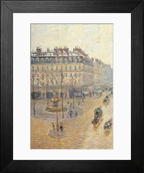 Framed Print : Avenue de LOpra. Snow Effect. Morning, by Camille Pissarro, 1898, 19th Century, oil on canvas, cm 65 x 82 - Russia, Moscow, Pushkin Museum. Detail