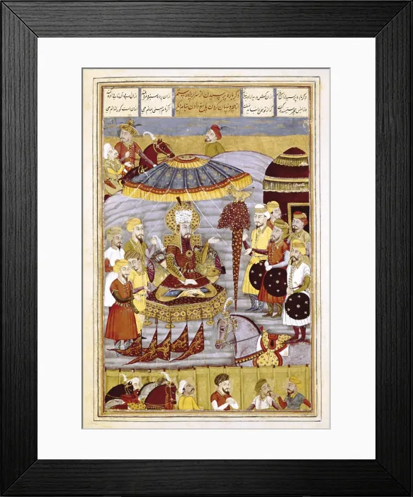 Framed Print : Shahnameh. The Book of Kings. 16th c. Sohrab Looking at the Tent of Rostam. Gouache on paper. F11v. Persian art. Safavid period. Miniature Painting. FRANCE. Chantilly Framed Print : Shahnameh. The Book of Kings. 16th c. Sohrab Looking at the Tent of Rostam. Gouache on paper. F11v. Persian art. Safavid period. Miniature Painting. FRANCE. Chantilly