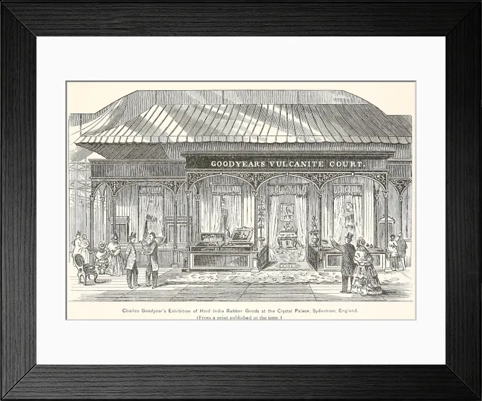 Framed Print : Goodyear's Vulcanite Court, the Exhibition of Hard India Rubber Goods at the Crystal Palace Exhibition in 1851