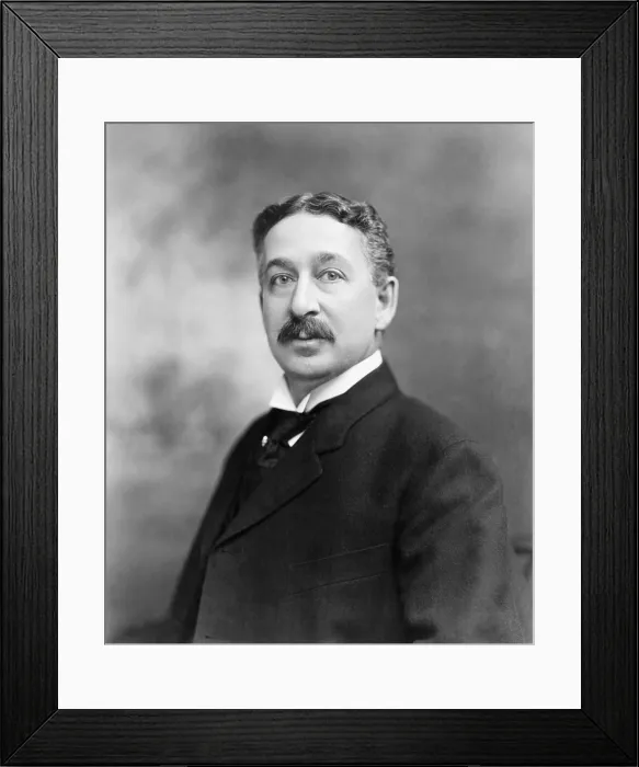 Framed Print : King Camp Gillette 1855-1932 founded the Gillette Safety Razor Company in 1902 and sold razors and their disposable steel blades. (BSLOC_2010_18_131)