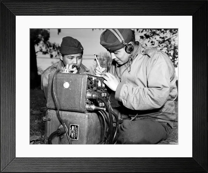 Framed Print : Navajo Code Talkers training at Ballarat Army Air Force Base, in Australia. Pfc