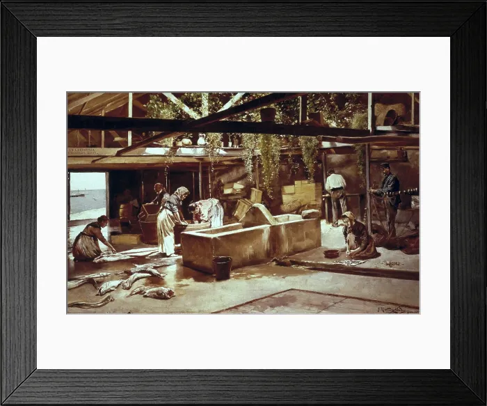Framed Print : MARTINEZ ABADES, Juan (1862-1920). Canning factory. 1895. Oil on canvas. - Iberfoto / Everett Collection (263688)**US SALES ONLY** Framed Print : MARTINEZ ABADES, Juan (1862-1920). Canning factory. 1895. Oil on canvas. - Iberfoto / Everett Collection (263688)**US SALES ONLY**