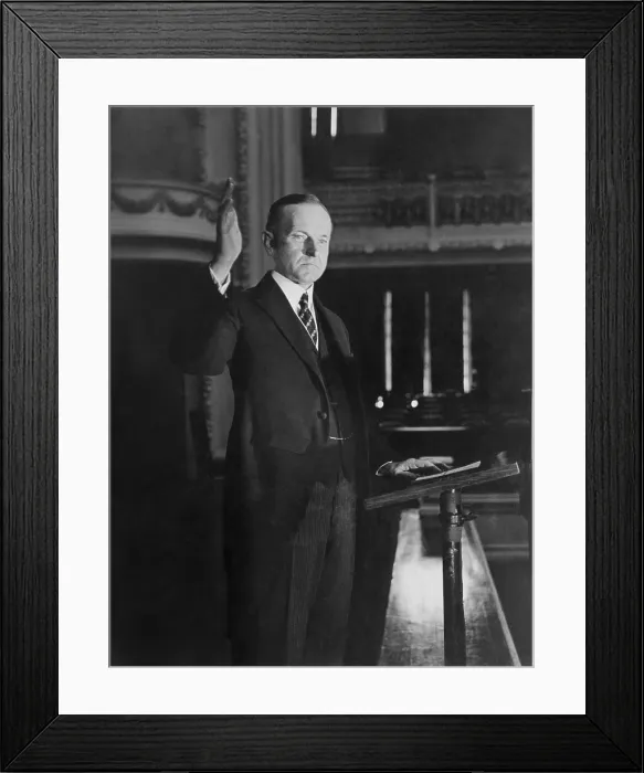 Framed Print : Calvin Coolidge accepting the Presidential nomination of the Republican Party. Aug. 14, 1924 Framed Print : Calvin Coolidge accepting the Presidential nomination of the Republican Party. Aug. 14, 1924