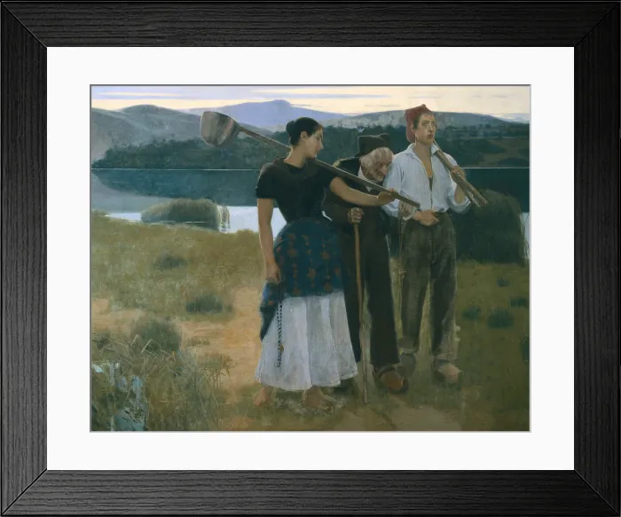 Framed Print : LLIMONA i BRUGUERA, Joan (1860-1926). Returning From the Threshing Floor. 1896