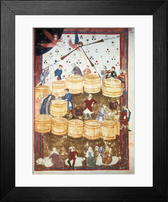 Framed Print : LENZI, Domenico (14th century). Specchio umano. 1325-1350. Distribution of grain in Florence during the famine of 1328-29. Ms. Tempi 3 Framed Print : LENZI, Domenico (14th century). Specchio umano. 1325-1350. Distribution of grain in Florence during the famine of 1328-29. Ms. Tempi 3
