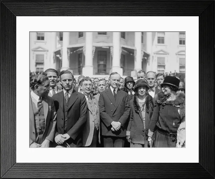 Framed Print : President Calvin Coolidge meeting with members of the National Association of Retail Druggists. Sept. 27, 1924
