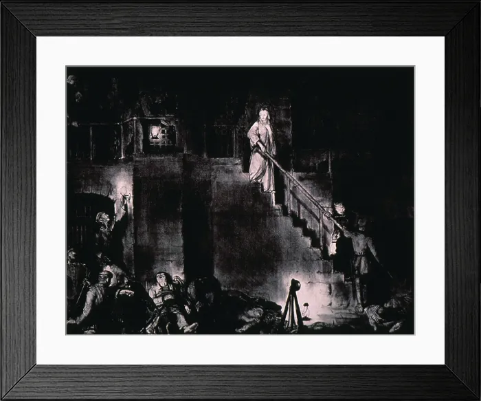 Framed Print : MURDER OF EDITH CAVELL by George Bellows. Edith Cavell, an English nurse, was executed in 1915 for harboring Allied soldiers in German-occupied Belgium during World War I Framed Print : MURDER OF EDITH CAVELL by George Bellows. Edith Cavell, an English nurse, was executed in 1915 for harboring Allied soldiers in German-occupied Belgium during World War I