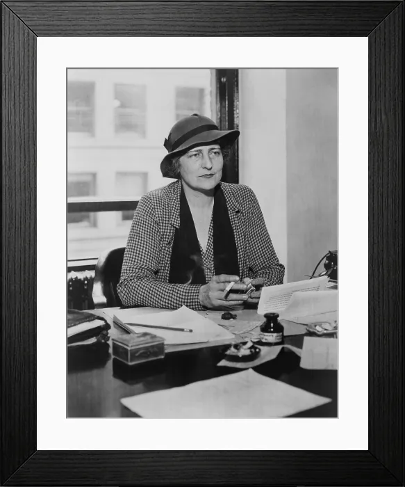 Framed Print : Catherine Curtis hosted a radio program WOMEN AND MONEY advocating women's financial independence and legal equality