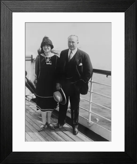 Framed Print : Bernard F. Gimbel 1885-1966 with his wife in 1925 the year he assumed leadership of the Gimbel Brothers Department Store