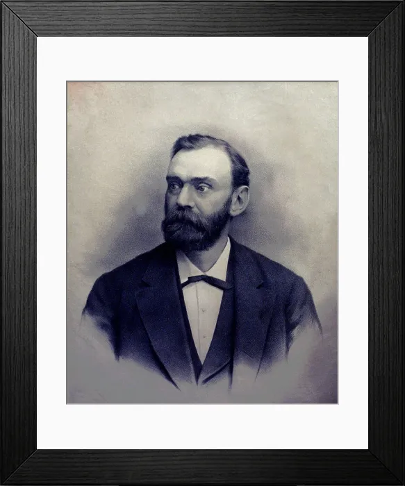 Framed Print : Alfred Berhard Nobel 1833-1896 Swedish chemist and engineer invented a detonator used with dynamite and nitroglycerin