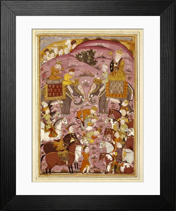 Framed Print : Shahnameh. The Book of Kings. 16th c. First Meeting of Rostam and his Grandfather, Sam. Gouache on paper. F05v. Persian art. Safavid period. Miniature Painting. FRANCE. Chantilly Framed Print : Shahnameh. The Book of Kings. 16th c. First Meeting of Rostam and his Grandfather, Sam. Gouache on paper. F05v. Persian art. Safavid period. Miniature Painting. FRANCE. Chantilly