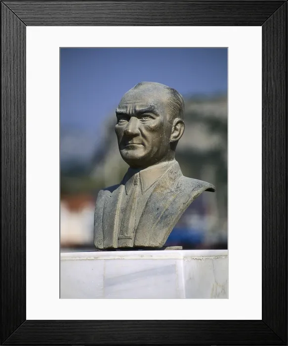 Framed Print : ATATURK, Kemal (1881-1938). Turkish military man and statesman. President from 1920 to 1938. Sculpture on bronze. TURKEY. MEDITERRANEAN COAST. ANTALYA. Xanthus