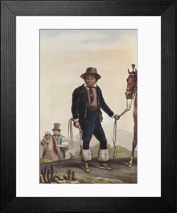 Framed Print : DEBRET, Jean Baptiste (1768-1848). A Colourful and Historic Journey to Brazil. 1839. Guarani Indians growing vineyards. Costumbrism. Litography