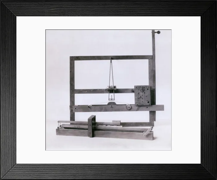 Framed Print : Samuel F.B. Morse's first demonstration model of his telegraph was made with wooden canvas stretchers in 1837 Framed Print : Samuel F.B. Morse's first demonstration model of his telegraph was made with wooden canvas stretchers in 1837