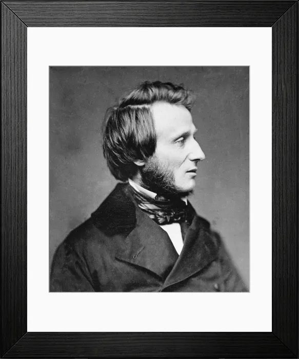 Framed Print : Cyrus West Field 1819-1892 the American financier and entrepreneur of the first telegraph cable across the Atlantic Ocean in 1858. Mathew Brady portrait ca. 1850