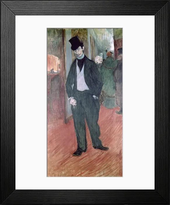 Framed Print : Gabriel Tapi de Cleyran, by Henri de Toulouse-Lautrec, 1894, 19th Century, oil on canvas, 100 x 56 cm - France, Albi, Toulouse-Lautrec Museum. Whole artwork view