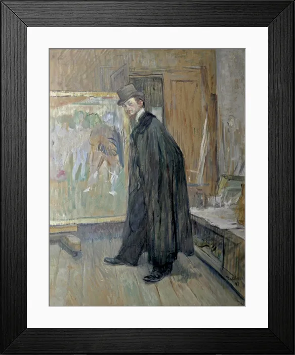 Framed Print : Henri Nocq, by Henri de Toulouse Lautrec, 1897, 19th Century, paint on board, 63, 9 x 48, 2 cm - Private collection. Whole artwork view