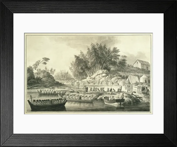 Framed Print : North America. Expedition of Malaspina (1789-1794). Dance on the beach. Ink and feather drawing by TomAs Suria. Drawing. SPAIN. Madrid. Navy Museum. - J Framed Print : North America. Expedition of Malaspina (1789-1794). Dance on the beach. Ink and feather drawing by TomAs Suria. Drawing. SPAIN. Madrid. Navy Museum. - J