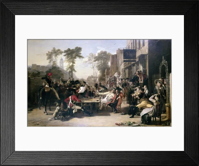 Framed Print : The Chelsea Pensioners Reading the Waterloo Dispatch, by David Wilkie, 1822, 19th Century, oil on canvas, 97 x 158 cm - Great Britain, London, Wellington Museum