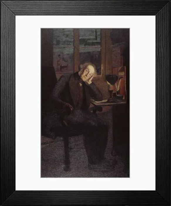 Framed Print : Portrait of Carlo Rotta (Ritratto di Carlo Rotta), by Giovanni Segantini, 1897, 19th Century, oil and tempera on canvas, 201 x 121 cm - Italy, Lombardy, Milan