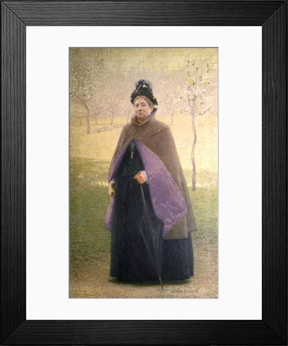 Framed Print : Savinia Alfieri Nasoni, by Emilio Longoni, 1899 - 1900, 19th Century, oil on canvas, 120 x 202 cm - Italy, Lombardy, Milan, Civic Collection of the Ospedale Maggiore