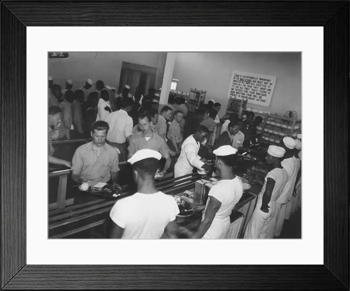 Framed Print : African America enlisted men in Mess Hall serving whites first at Hastings, Nebraska, 1944 Framed Print : African America enlisted men in Mess Hall serving whites first at Hastings, Nebraska, 1944