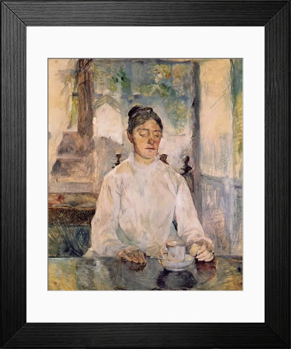Framed Print : The Artist's Mother, Countess Adle de Toulouse-Lautrec at Breakfast, by Henri de Toulouse-Lautrec, 1881 - 1883, 19th Century, oil on canvas, 94 x 81 cm - France, Albi