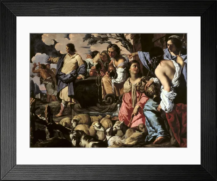 Framed Print : COCCAPANI, Sigismondo (1583-1643); COCCAPANI, Sigismondo (1583-1643). Moses and the daughters of Jethro. 17th c.; Moses and the daughters of Jethro. 17th c. Baroque art