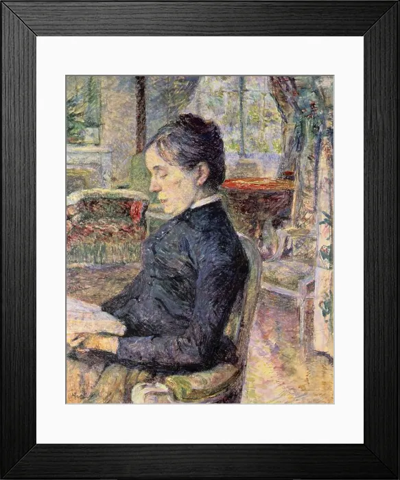 Framed Print : The Countess Adele de Toulouse-Lautrec in the living room at Malrom (La Comtesse Adle de Toulouse-Lautrec dans le salon du Chteau de Malrom), by Henri de Toulouse-Lautrec, 1886