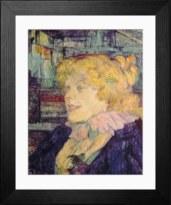 Framed Print : The Englishwoman of the Star at Le Havre (L'Anglaise du Star du Le Havre), by Henri de Toulouse-Lautrec, 1899, 19th Century, oil on board, 41 x 32, 8 cm - France