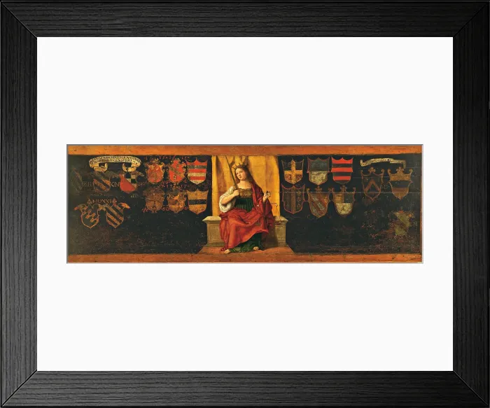 Framed Print : Justice, by field of Veronese Bonifacio known as Bonifacio de Pitati, 15th Century, - Italy, Veneto, Venice, Ca dOro. All