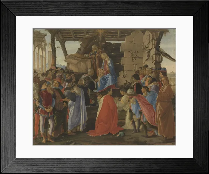 Framed Print : Adoration of the Magi, by Filipepi Sandro Known as Botticelli, 15th Century, 1475, tempera on panel, cm 111 x 134 - Italy, Tuscany, Florence, Uffizi Gallery