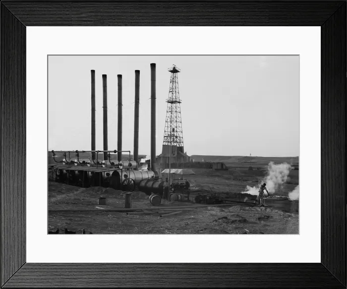 Framed Print : Oil wells of the Iraq Petroleum Company in the Kirkuk District in northern Iraq in 1932. Oil was discovered in the region in 1927