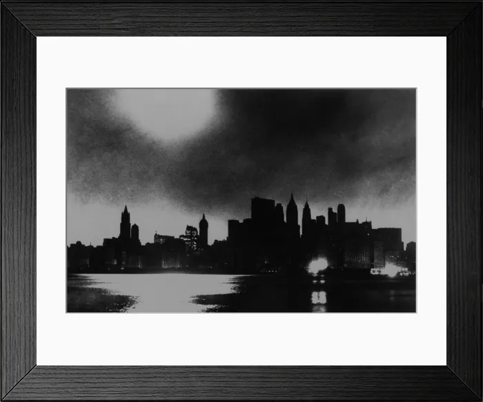 Framed Print : New York City skyline, during blackout of November 9, 1965 Framed Print : New York City skyline, during blackout of November 9, 1965