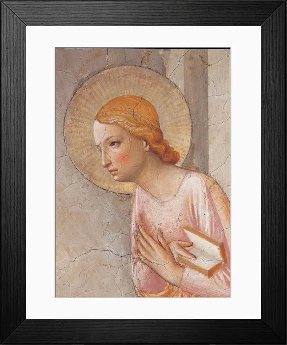 Framed Print : The Annunciation, by Guido di Pietro (Piero) known as Beato Angelico, 1438 - 1446 about, 15th Century, fresco, cm 190 x 164 - Italy, Tuscany, Florence, San Marco Convent, cell 3