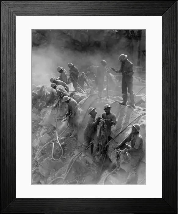 Framed Print : African American workers construction the Tennessee Valley Authority's Fort Loudoun Dam in August 1942