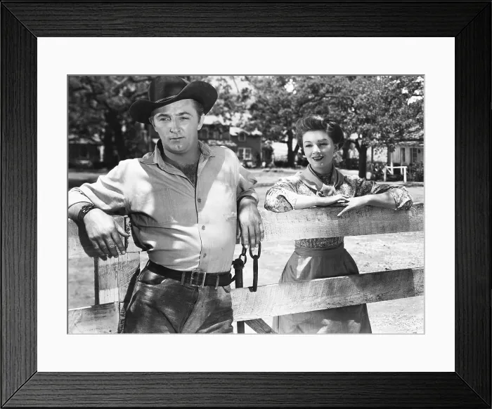 Framed Print : THE RED PONY, from left: Robert Mitchum, Myrna Loy, 1949
