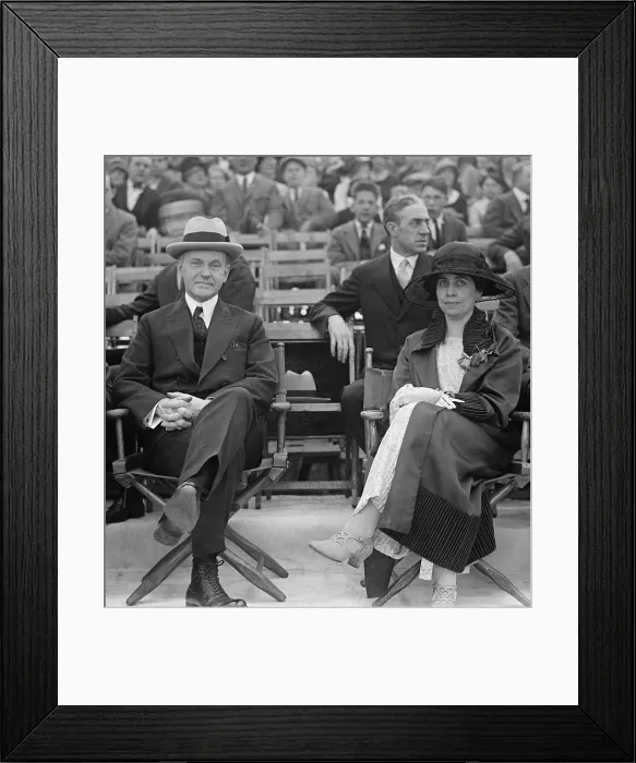 Framed Print : President Calvin Coolidge and the First Lady Grace Coolidge at a circus. May 13, 1924. Washington, D.C. (BSLOC_2015_16_35)