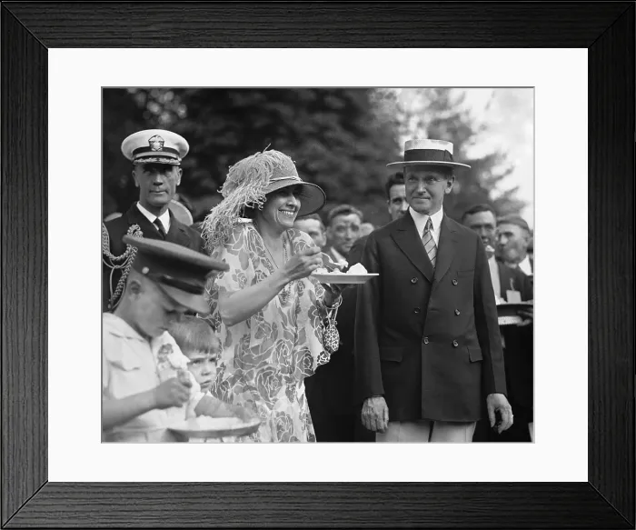 Framed Print : President Calvin Coolidge and First Lady Grace Coolidge at a White House Garden Party. June 3, 1926. (BSLOC_2015_16_37)