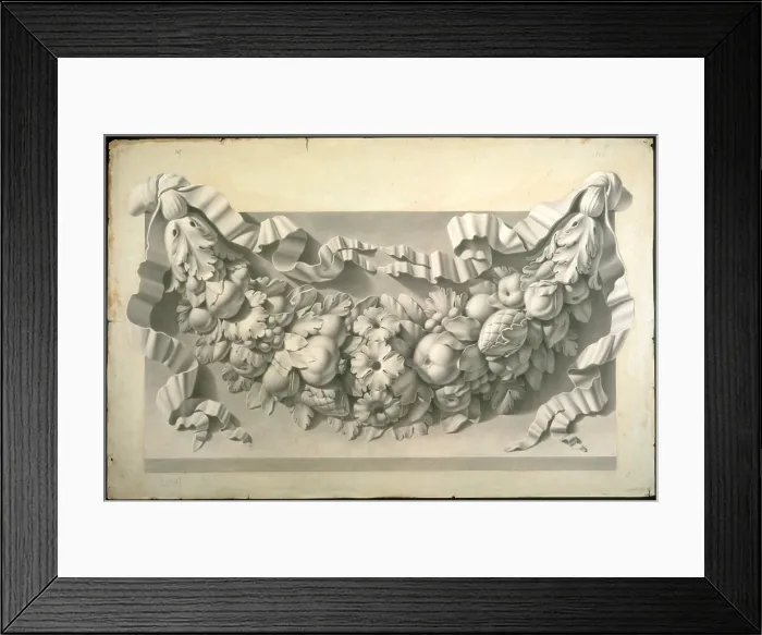Framed Print : Study from the festoon of the facade of San Celso, by Aurelio Alfieri, 1820, 19th Century, watercolour on paper - Italy, Lombardy, Milan, Brera Accademy of Fine Arts Framed Print : Study from the festoon of the facade of San Celso, by Aurelio Alfieri, 1820, 19th Century, watercolour on paper - Italy, Lombardy, Milan, Brera Accademy of Fine Arts