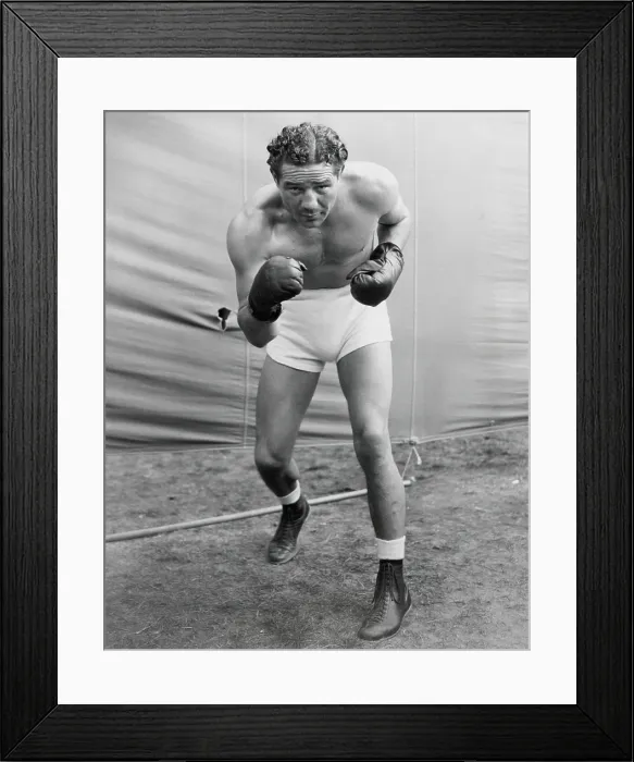 Framed Print : Max Baer, former World Heavyweight Champion at his training camp in Speculator, NY. He was getting into shape for a Yankee Stadium bout with Joe Louis. Baer lost the Sept