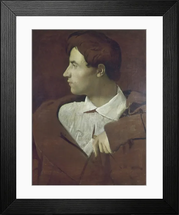 Framed Print : Jean Baptiste Desdeban, by Jean Auguste Dominique Ingres, 1810, 19th Century, oil on canvas, 63 x 49 cm - France, Besanon, City of Besanon Museum of Fine Arts. Whole artwork view