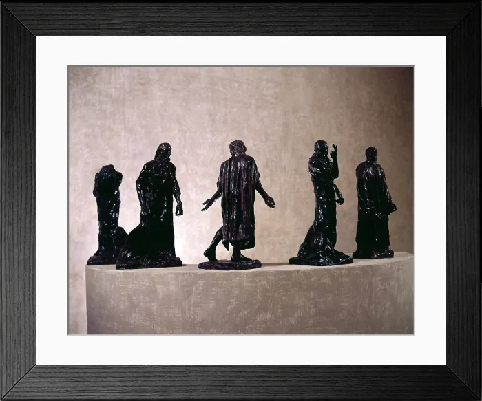 Framed Print : Study for the Burghers of Calais (Les Bourgeois de Calais, maquette), by Franois-Auguste-Ren Rodin, 19th Century, bronze - France, Paris, Rodin Museum. Whole artwork view