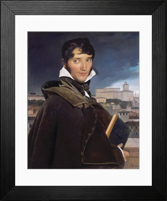 Framed Print : Franois-Marius Granet's Portrait (Portrait de Franois-Marius Granet), by Jean Auguste Dominique Ingres, 1807, 19th Century, oil on canvas, 74, 5 x 62 cm - France