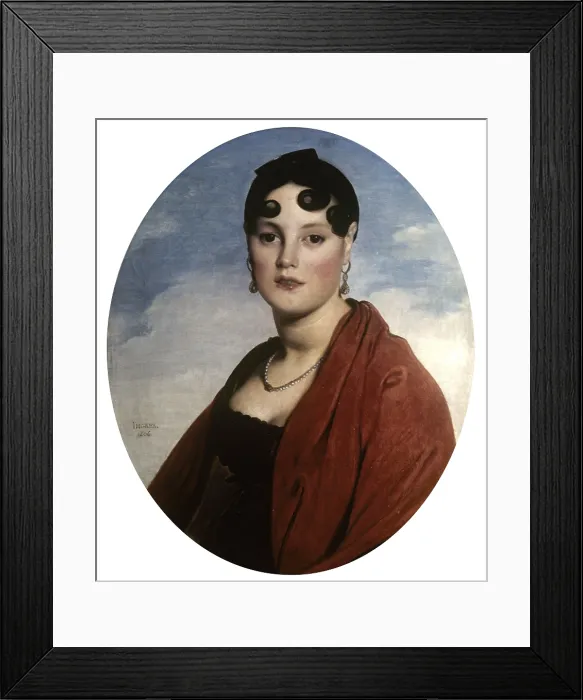 Framed Print : Nice Zlie (La Belle Zlie), by Jean Auguste Dominique Ingres, 1806, 19th Century, oil on canvas, 49 x 59 cm - France, Rouen, City of Rouen Museum. Whole artwork view