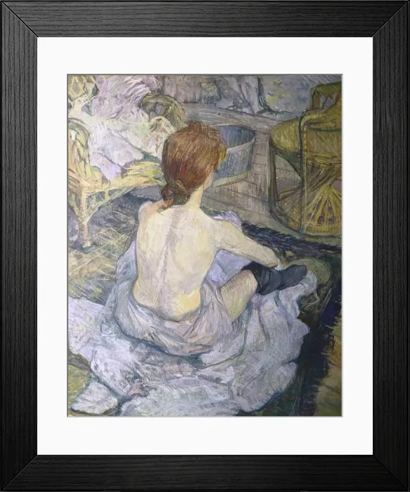 Framed Print : The Red Haired - The toilet (Rousse - La toilette), by Henri de Toulouse-Lautrec, 1889, 19th Century, oil on cardboard, 67 x 54 cm - France, Paris, Orsay Museum